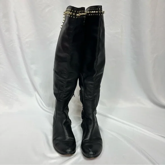 Host Pick  💫 Betsey Johnson Knee High Black Leather Boots in Size 8.5 - Picture 2 of 10